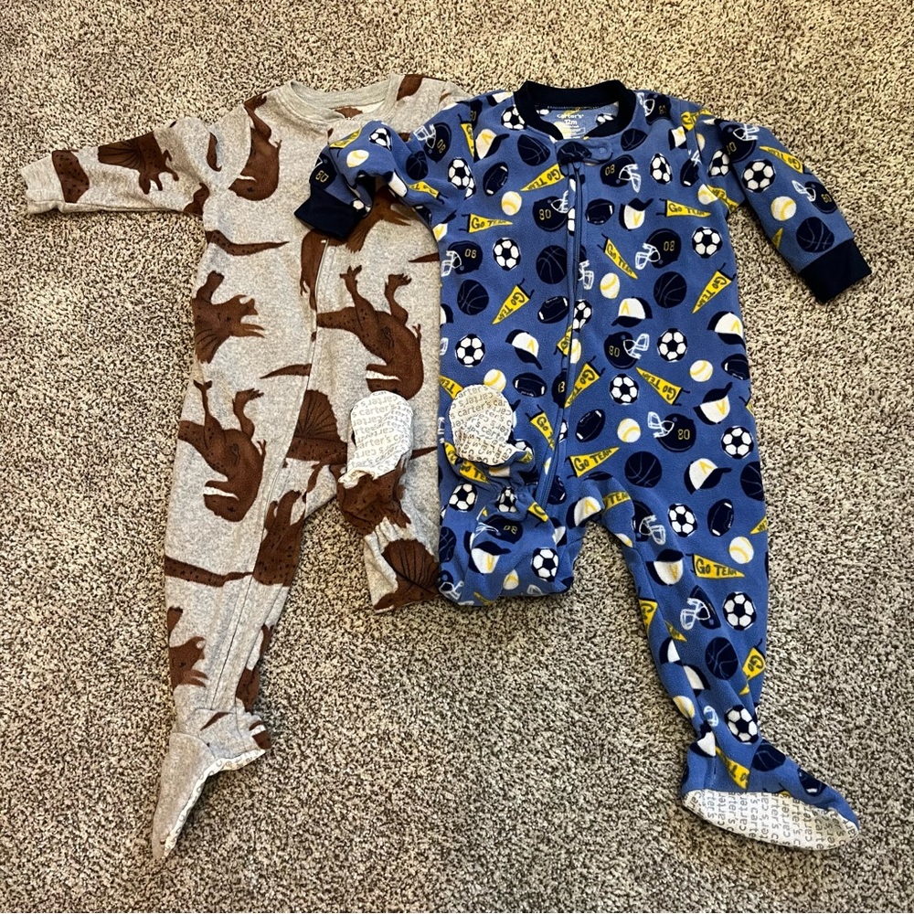 Carter's Navy and Yellow Fleece Baby Onesie